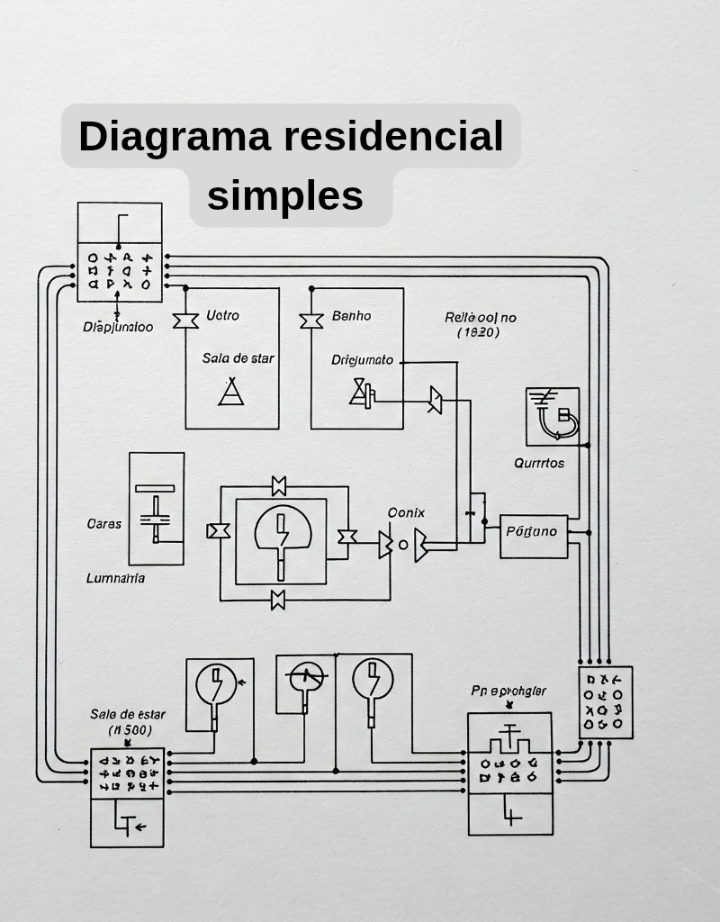 Diagrama de circuito residencial simples